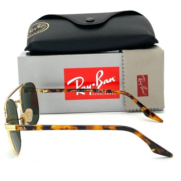 Ray Ban RB3688 001/31  Arista / Green 55mm Sunglasses - Picture 3 of 4